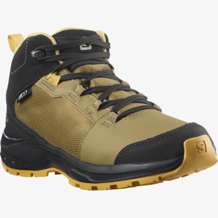 Salomon OUTWARD CLIMASALOMON WATERPROOF Turistické Topánky Detske - Čierne/Zlate (SK 9-DJZ)